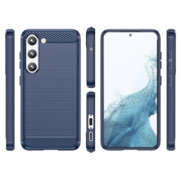 Anglies dėklas Samsung Galaxy S23+, lankstus silikoninis anglies dangtelis, mėlynas