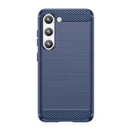 Anglies dėklas Samsung Galaxy S23, lankstus silikoninis anglies dangtelis, mėlynas