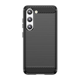 Anglies dėklas Samsung Galaxy S23, lankstus silikoninis anglies dangtelis, juodas
