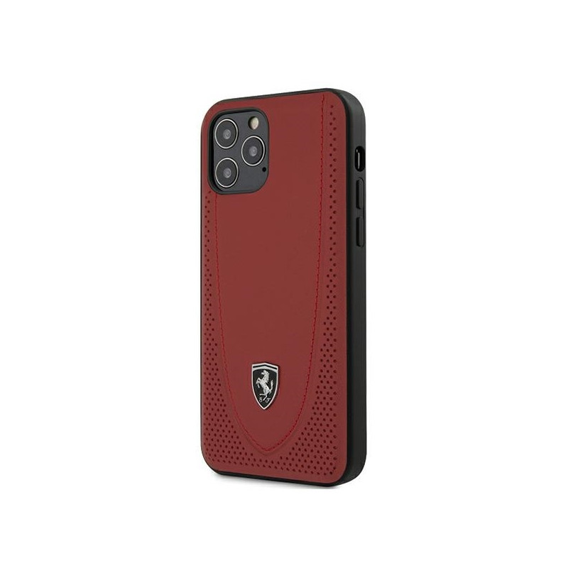 Ferrari Off Track perforuotas dėklas iPhone 12 / iPhone 12 Pro - raudonas