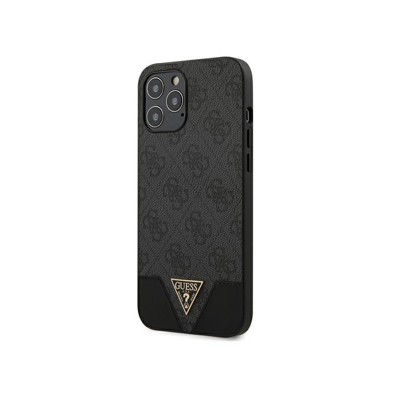Guess 4G Triangle Collection dėklas, skirtas iPhone 12 Pro Max - pilkas