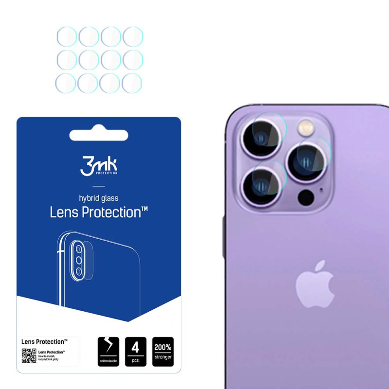 3mk Lens Protection™ hibridinis fotoaparato stiklas, skirtas iPhone 14 Pro / iPhone 14 Pro Max