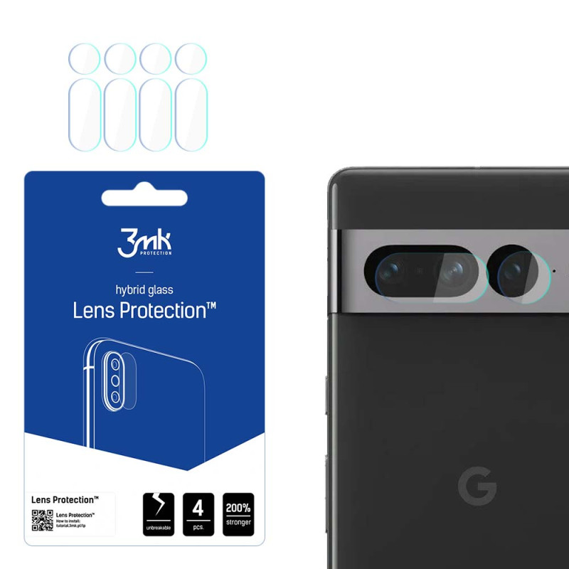 3mk Lens Protection™ hibridinis fotoaparato stiklas, skirtas „Google Pixel 7 Pro“.