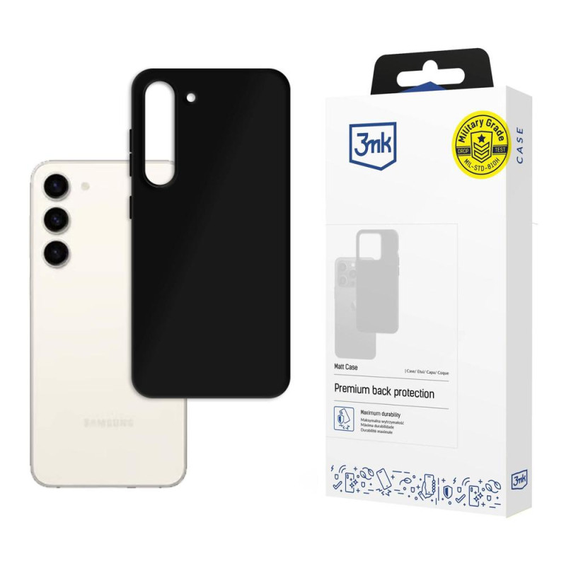 3mk matinis dėklas, skirtas Samsung Galaxy S23 5G – juodas