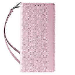 Magnetinio dirželio dėklas, skirtas Samsung Galaxy S23+ atverčiamas dangtelis piniginei, rožinės spalvos