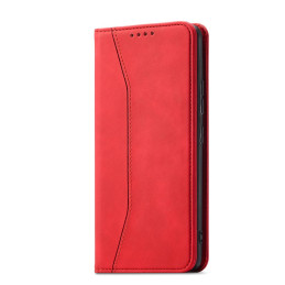 Magnetinis Fancy Dėklas, skirtas Samsung Galaxy S23+ dangtelis su atvartu, piniginės stovas raudonas