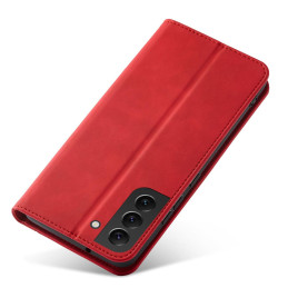 Magnetinis Fancy Dėklas, skirtas Samsung Galaxy S23+ dangtelis su atvartu, piniginės stovas raudonas