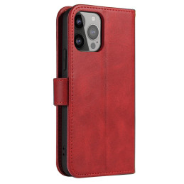 Magnetinis dėklas Samsung Galaxy S23, dangtelis su atvartu, piniginės stovas, raudonas