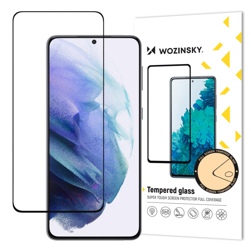 Wozinsky Full Glue grūdintas stiklas Samsung Galaxy S23+ 9H viso ekrano grūdintas stiklas su juodu rėmeliu