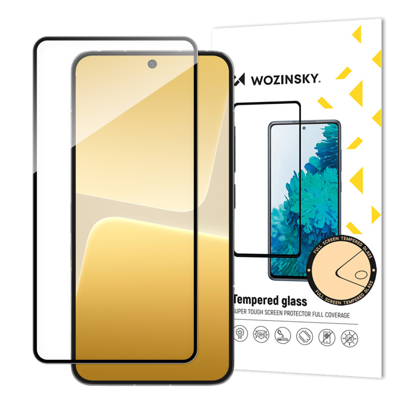 Wozinsky Full Glue grūdintas stiklas Xiaomi 13 9H viso ekrano grūdintas stiklas su juodu rėmeliu