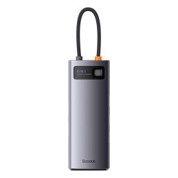 Baseus StarJoy HUB 8in1 USB Type C – 3x USB / HDMI / RJ45 (1Gbps) / SD ir TF kortelių skaitytuvas / USB Type C PD pilka ...
