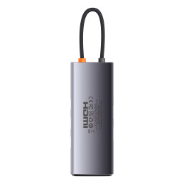 Baseus StarJoy HUB 8in1 USB Type C – 3x USB / HDMI / RJ45 (1Gbps) / SD ir TF kortelių skaitytuvas / USB Type C PD pilka ...