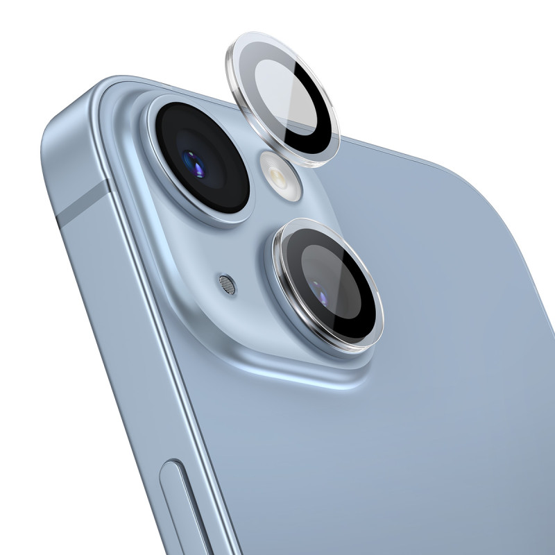 Baseus grūdintas stiklas skirtas iPhone 14 / iPhone 14 Plus kamerų lęšiams skaidrus + valymo rinkinys