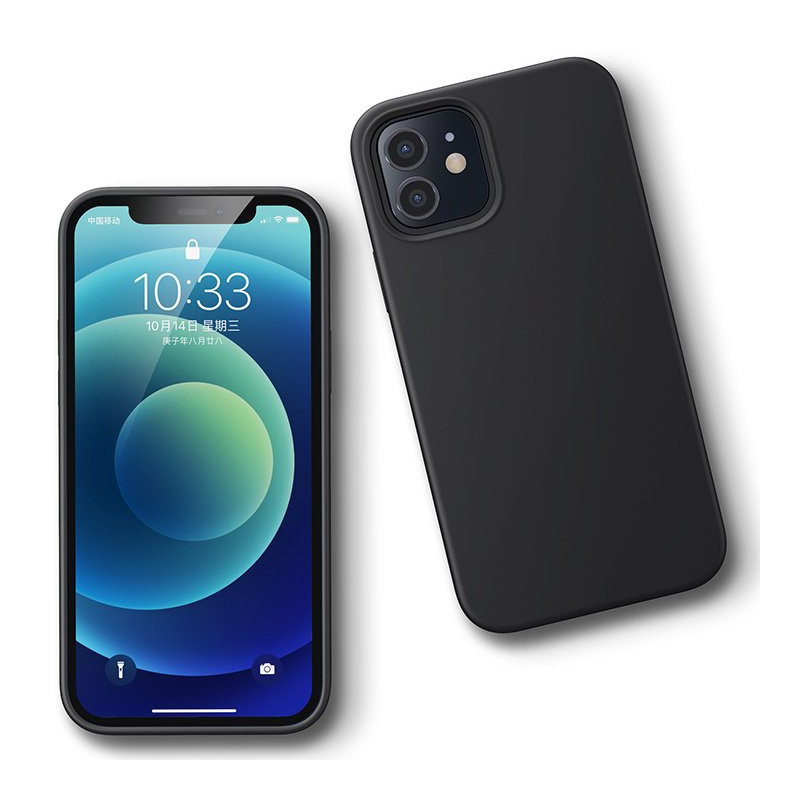Ugreen apsauginis silikoninis dėklas, guminis lankstus silikoninis dėklo dangtelis iPhone 12 mini juodas