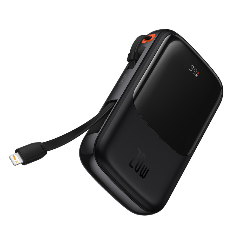 Powerbank 10000mAh 20W Baseus Qpow Pro Overseas Edition + USB C 3A laidas - juodas