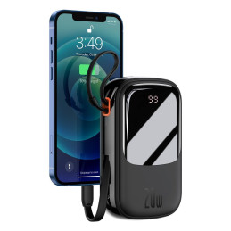 Baseus Qpow skaitmeninio ekrano maitinimo blokas su greitu įkrovimu 20000mAh 20W QC/ PD/ SCP/ FCP su įmontuotu Lightning...