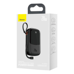 Baseus Qpow skaitmeninio ekrano maitinimo blokas su greitu įkrovimu 20000mAh 20W QC/ PD/ SCP/ FCP su įmontuotu Lightning...