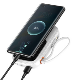 Baseus Qpow Digital Display maitinimo blokas su greitu įkrovimu 20000mAh 20W QC/ PD/ SCP/ FCP su įmontuotu Lightning kab...