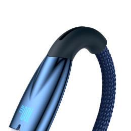 Baseus Glimmer serijos greito įkrovimo laidas USB-A - USB-C 100W 480Mb/ s 1m mėlynas