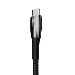 Baseus Glimmer serijos greito įkrovimo laidas USB-A - USB-C 100W 480Mb/ s 2m juodas