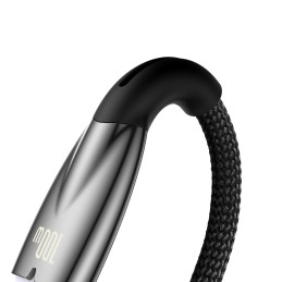 Baseus Glimmer serijos greito įkrovimo laidas USB-A - USB-C 100W 480Mb/ s 2m juodas