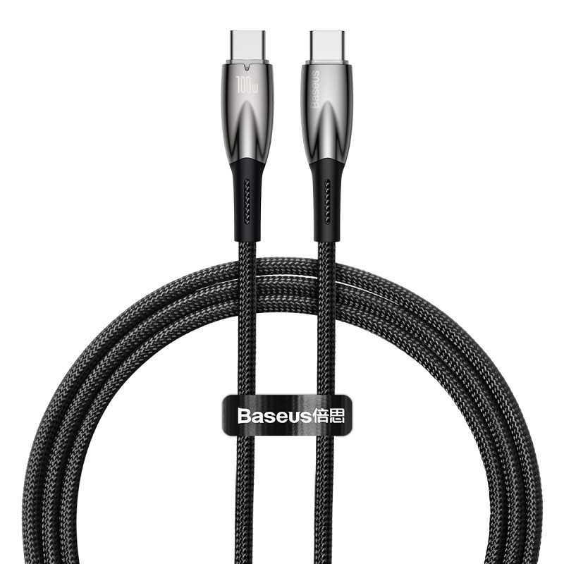 Baseus CADH000701 USB-C – USB-C PD laidas 100W 5A 480Mb/ s 1m – juodas