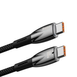 Baseus Glimmer serijos greito įkrovimo laidas USB-C 480Mb/ s PD 100W 2m juodas