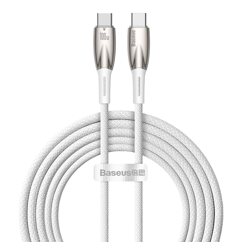 Baseus CADH000802 USB-C – USB-C PD laidas 100W 5A 480Mb/ s 2m – baltas