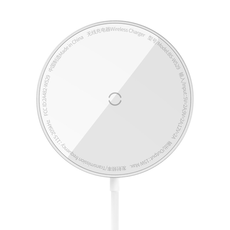 Baseus Simple Mini3 indukcinis įkroviklis 15W sidabrinis