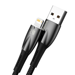 „Baseus Glimmer“ serijos kabelis USB-A – „Lightning“ 480Mb/ s 2,4A 2m juodas