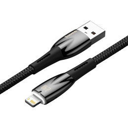 „Baseus Glimmer“ serijos kabelis USB-A – „Lightning“ 480Mb/ s 2,4A 2m juodas
