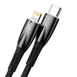 Baseus CADH000001 Lightning – USB-C PD laidas 20W 480Mb/ s 1m – juodas