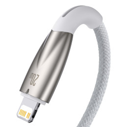 Baseus CADH000002 Lightning – USB-C PD laidas 20W 480Mb/ s 1m – baltas