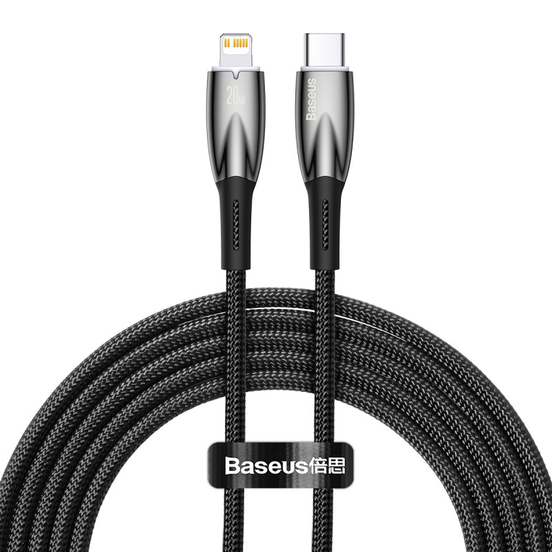 Baseus CADH000101 Lightning – USB-C PD laidas 20W 480Mb/ s 2m – juodas