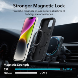 ESR Classic Hybrid Halolock MagSafe dėklas iPhone 14 Plus - juodas