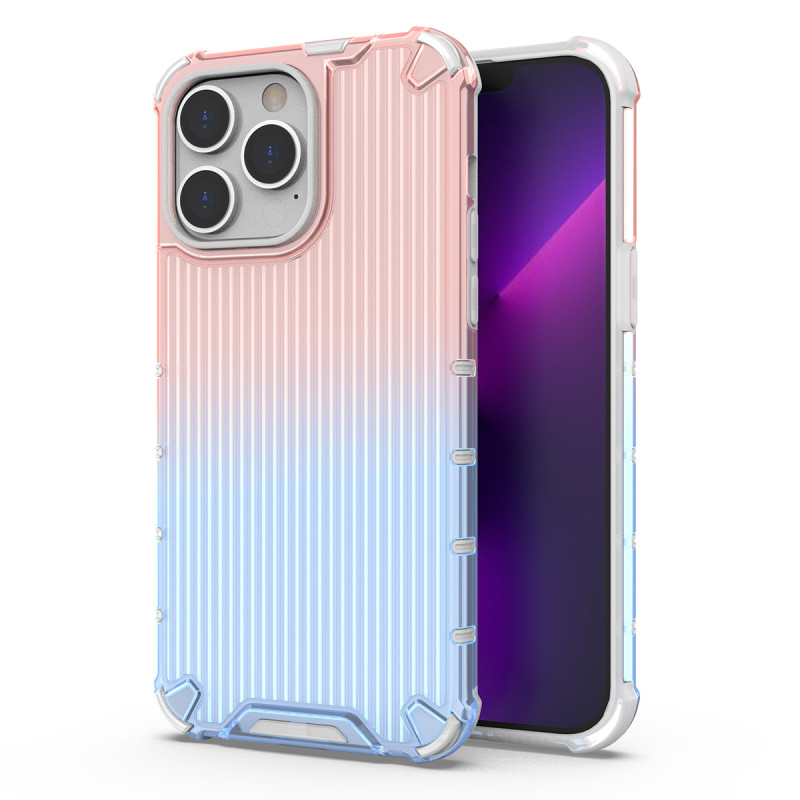 Ombre Protect Case dėklas, skirtas iPhone 14 Pro Max, rožinė ir mėlyna