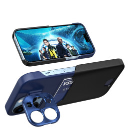 Odinis stovo dėklas Samsung Galaxy S23 Ultra, kortelių piniginės dangtelis su stovu, mėlynas