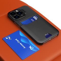 Odinis stovo dėklas Samsung Galaxy S23 Ultra, kortelių piniginės dangtelis su stovu, juodas
