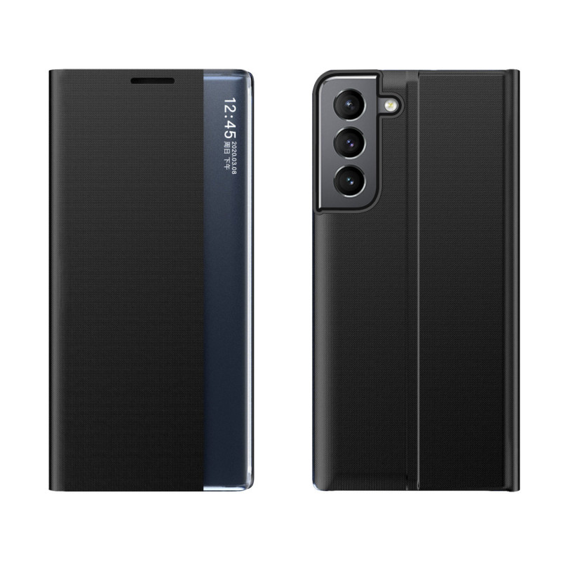 Naujas „Sleep Case“ dėklas, skirtas „Samsung Galaxy S23+“ dangteliu su atvartu, juodu stovu