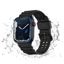 Dirželis Triple Protection Apple Watch SE dirželis, 9, 8, 7, 6, 5, 4, 3, 2, 1 (41, 40, 38 mm) apyrankė juoda