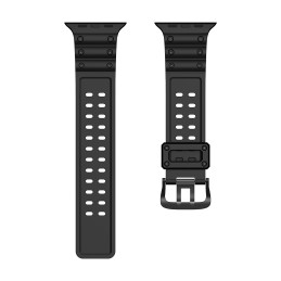 Dirželis Triple Protection Apple Watch SE dirželis, 9, 8, 7, 6, 5, 4, 3, 2, 1 (41, 40, 38 mm) apyrankė juoda