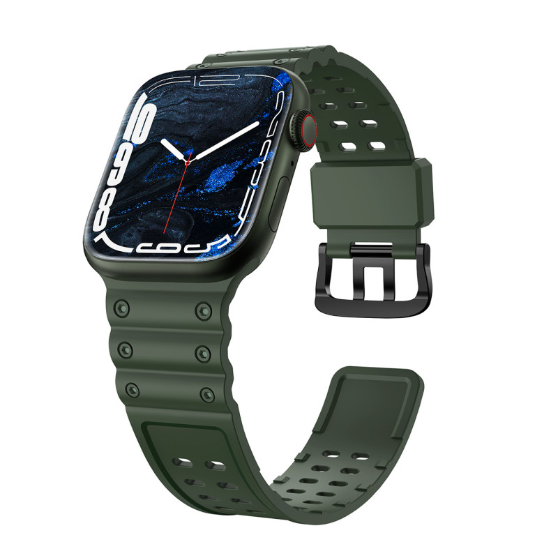 Dirželis Triple Protection Apple Watch SE dirželis, 9, 8, 7, 6, 5, 4, 3, 2, 1 (41, 40, 38 mm) apyrankė žalia spalva