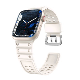 Dirželis Triple Protection Apple Watch SE dirželis, 9, 8, 7, 6, 5, 4, 3, 2, 1 (41, 40, 38 mm) apyrankė smėlio spalvos