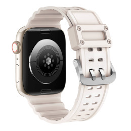 Dirželis Triple Protection Apple Watch SE dirželis, 9, 8, 7, 6, 5, 4, 3, 2, 1 (41, 40, 38 mm) apyrankė smėlio spalvos