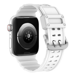 Dirželis Triple Protection Apple Watch SE dirželis, 9, 8, 7, 6, 5, 4, 3, 2, 1 (41, 40, 38 mm) juostinė apyrankė balta