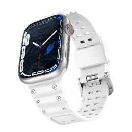 Dirželis Triple Protection Apple Watch SE dirželis, 9, 8, 7, 6, 5, 4, 3, 2, 1 (41, 40, 38 mm) juostinė apyrankė balta
