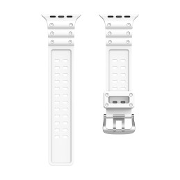 Dirželis Triple Protection Apple Watch SE dirželis, 9, 8, 7, 6, 5, 4, 3, 2, 1 (41, 40, 38 mm) juostinė apyrankė balta