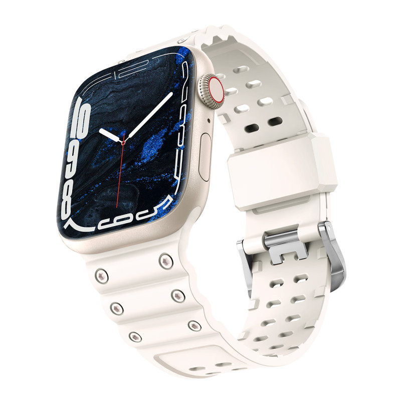 Dirželis su triguba apsauga Apple Watch Ultra, SE, 9, 8, 7, 6, 5, 4, 3, 2, 1 (49, 45, 44, 42 mm) smėlio spalvos apyrankė