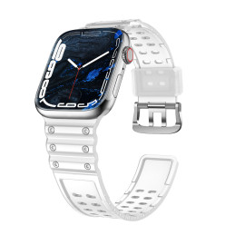 Dirželis su triguba apsauga Apple Watch Ultra Band, SE, 9, 8, 7, 6, 5, 4, 3, 2, 1 (49, 45, 44, 42 mm) apyrankė, skaidri