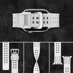 Dirželis su triguba apsauga Apple Watch Ultra Band, SE, 9, 8, 7, 6, 5, 4, 3, 2, 1 (49, 45, 44, 42 mm) apyrankė, skaidri